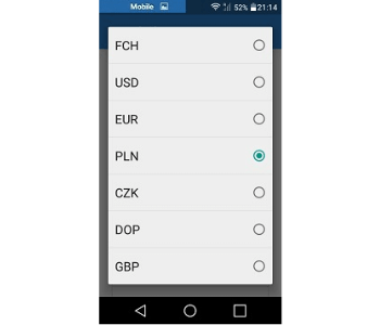 zamiana fch na waluty fiat